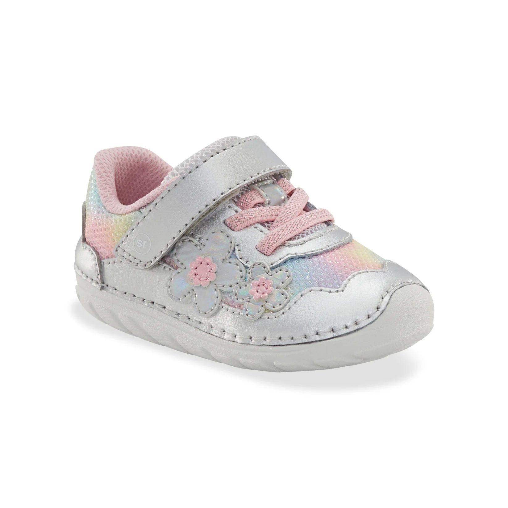 Stride Rite Rosa Silver Toddler Shoes - Comfortable & Stylish First Walkers for Baby Girls - Perfect for Playdates, Daycare & Special Occasions