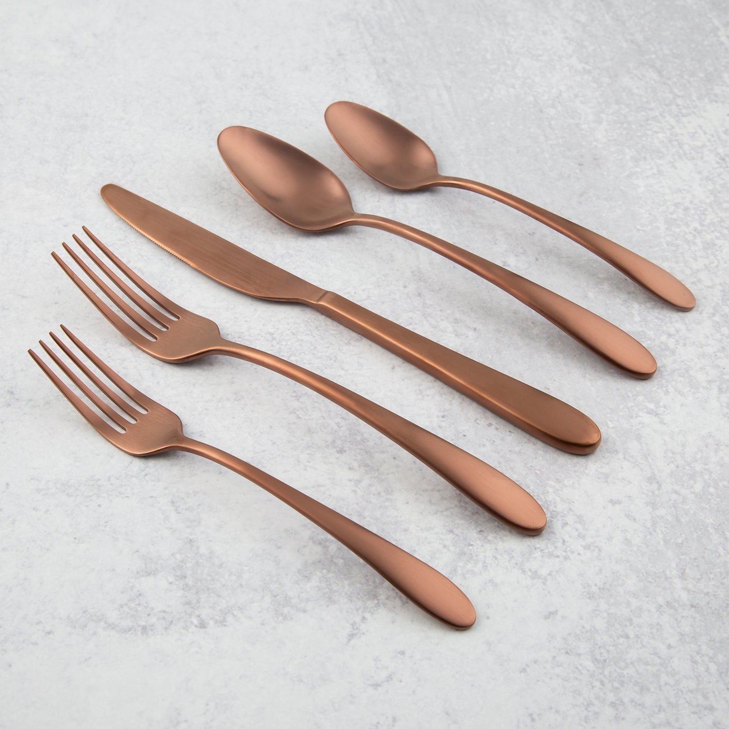 Premium 20-Piece Copper Satin Flatware Set - Elegant Stainless Steel Cutlery Set for Dining, Wedding Gifts & Home Entertaining - Perfect for Restaurants, Dinner Parties & Special Occasions