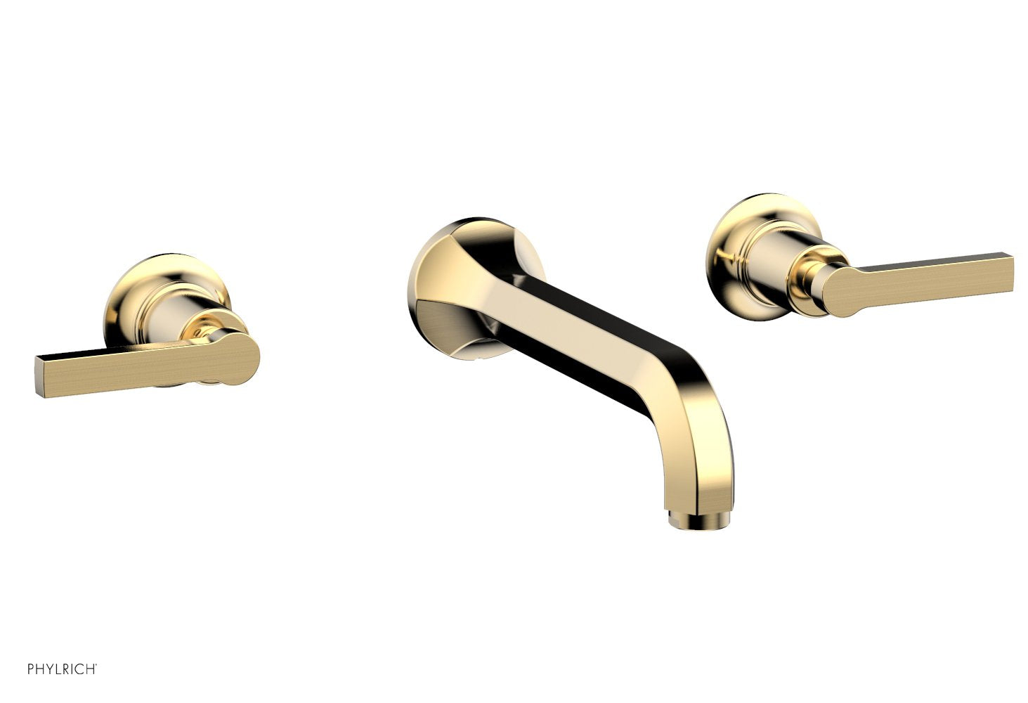 HEX MODERN Wall Mount Tub Faucet Set with Lever Handles - Model 501-57 - Perfect for Bathroom Renovation and Spa-Style Upgrades