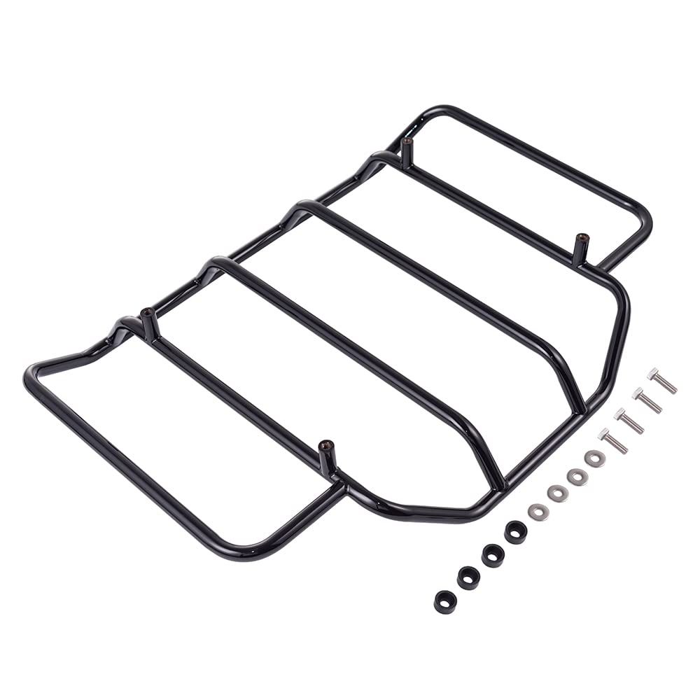 Harley Tour Pack Luggage Rack - US Stock Black Top Rack for Hard Tour Pack & Air Wing | Fits Moto Onfire Trunk & Suitcase | Perfect for Motorcycle Road Trips & Storage