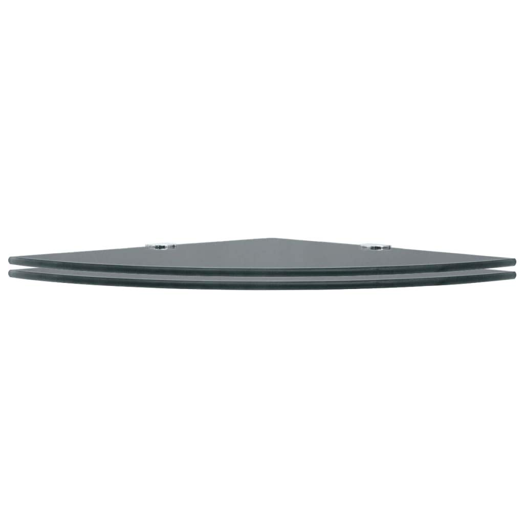 2-Pack Black Tempered Glass Corner Shelves (9.8
