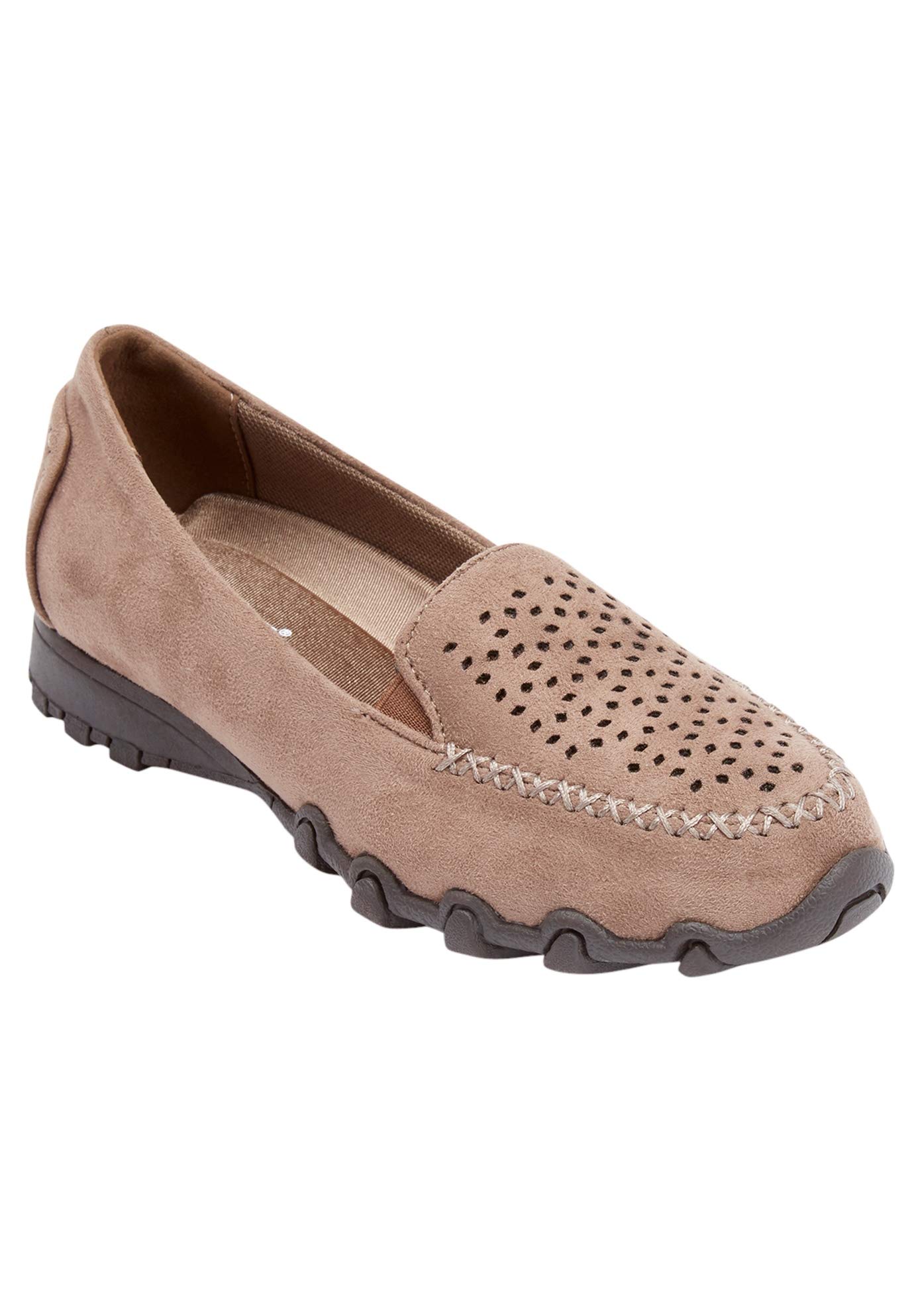 Comfortview Women's Wide Width The Pax Flat - Comfortable Slip-On Shoes for Work, Travel & Everyday Wear