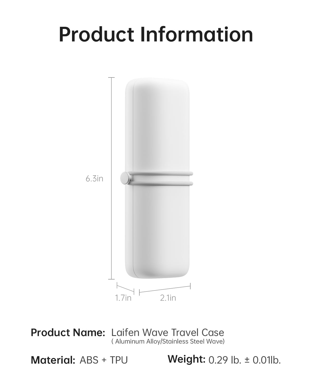 Laifen Wave Electric Toothbrush Travel Case - Waterproof Aluminum Alloy & Stainless Steel Protective Holder for Laifen Wave Toothbrush (White) - Perfect for Travel, Camping & Daily Dental Care Storage
