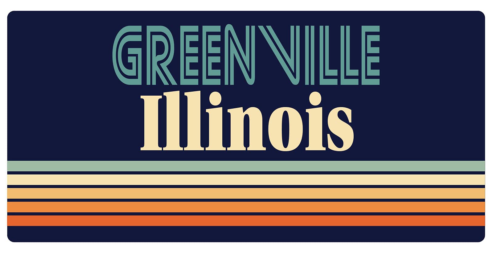 Vintage Greenville Illinois Fridge Magnet - 5 x 2.5 Inch Retro Souvenir for Refrigerator, Office & Home Decor - Perfect for Collectors & Travel Memories