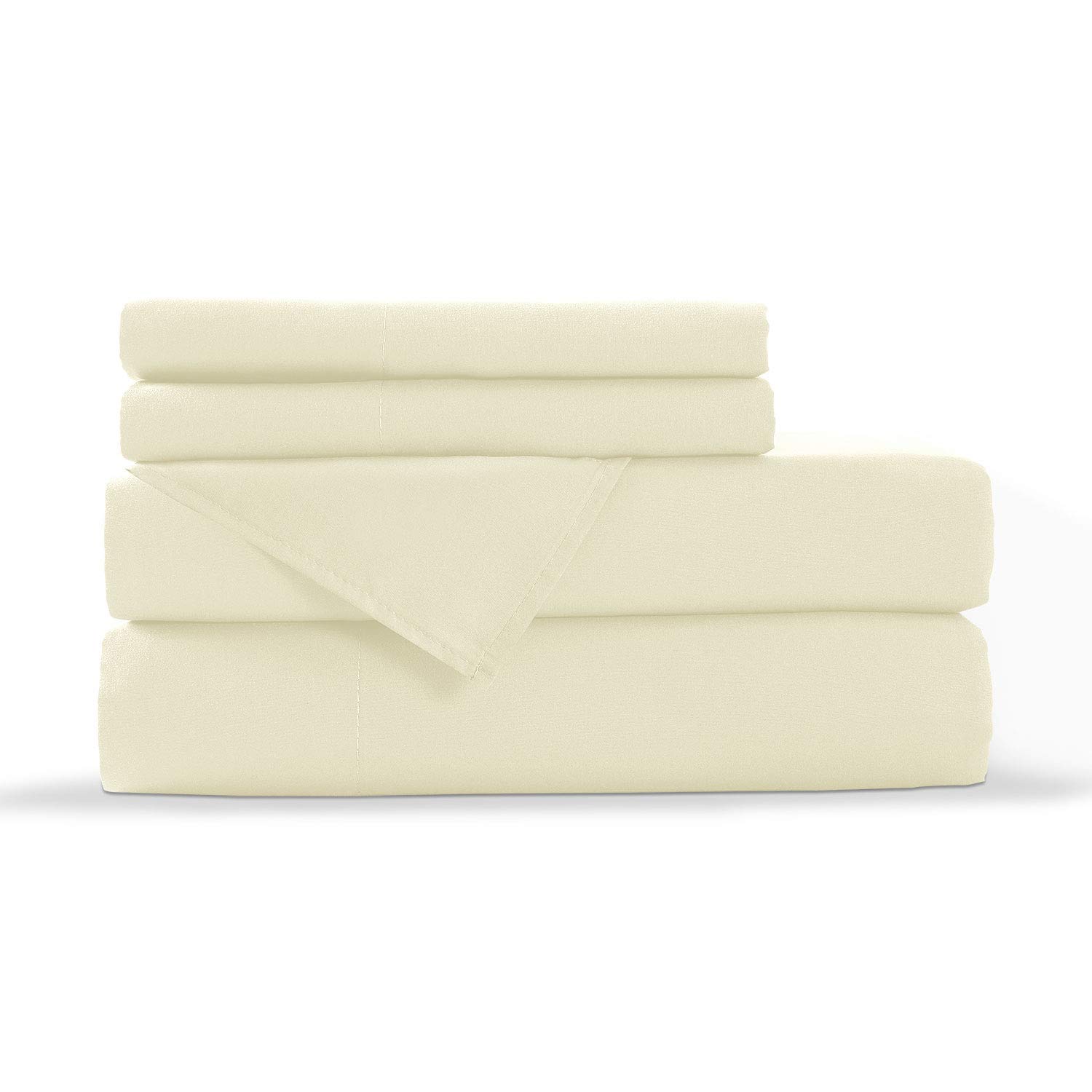 4 Piece Twin XL Bed Sheet Set - 600 Thread Count 100% Long Staple Cotton, Ultra Soft & Breathable - Fits Mattress Up to 15