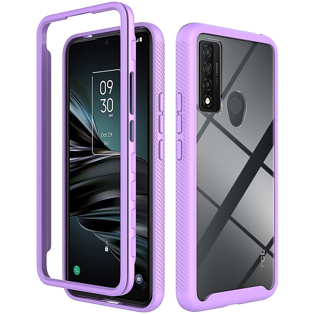 Premium Shockproof & Anti-Slip Protective Case for TCL 20 XE (5087Z) - Durable Phone Cover with Raised Edges for Screen Protection - Perfect for Outdoor Activities, Travel & Daily Use (Purple)