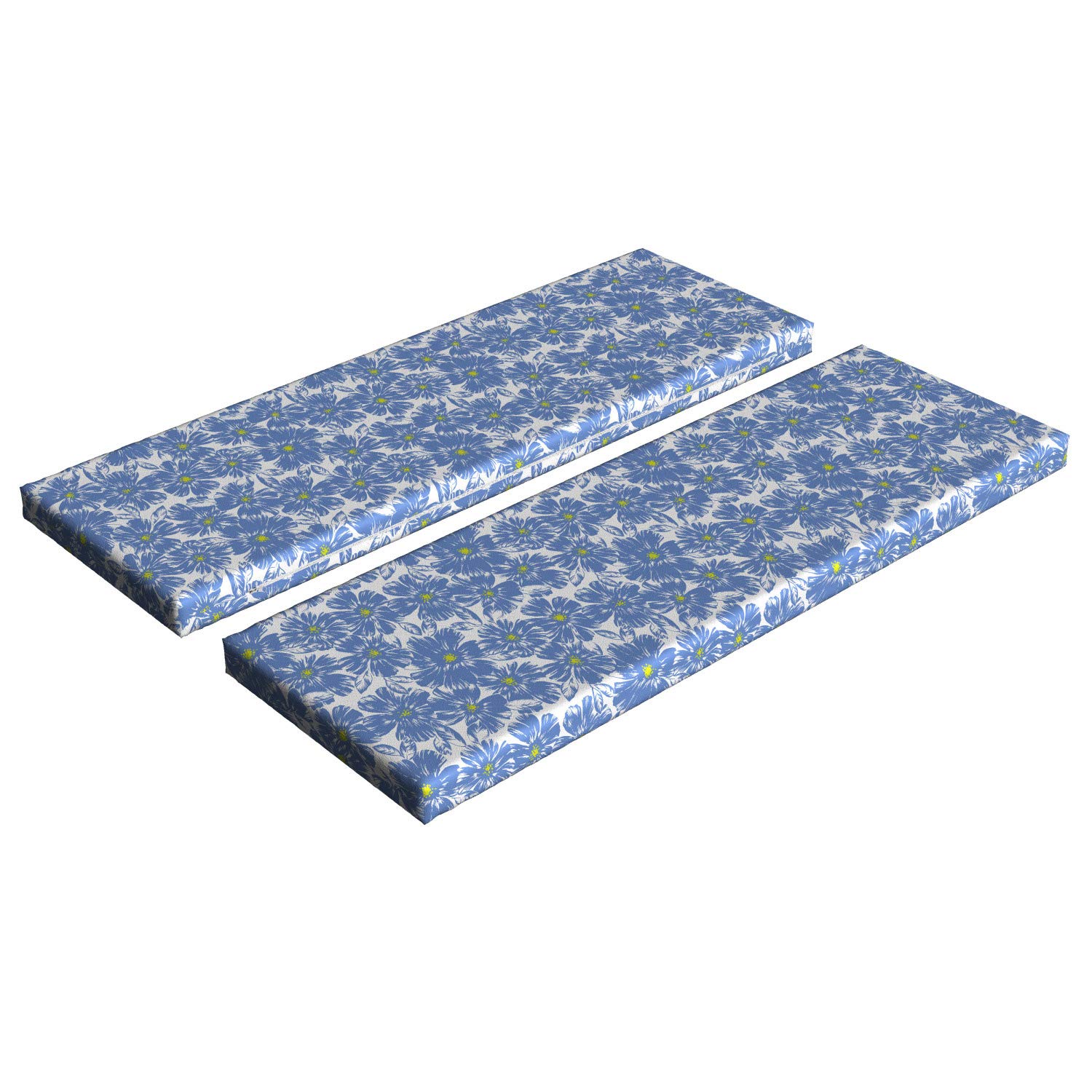 Ambesonne Floral Bench Cushion Set of 2 - Daisy Jasmine Botanical Design Outdoor Seat Cushions, 45