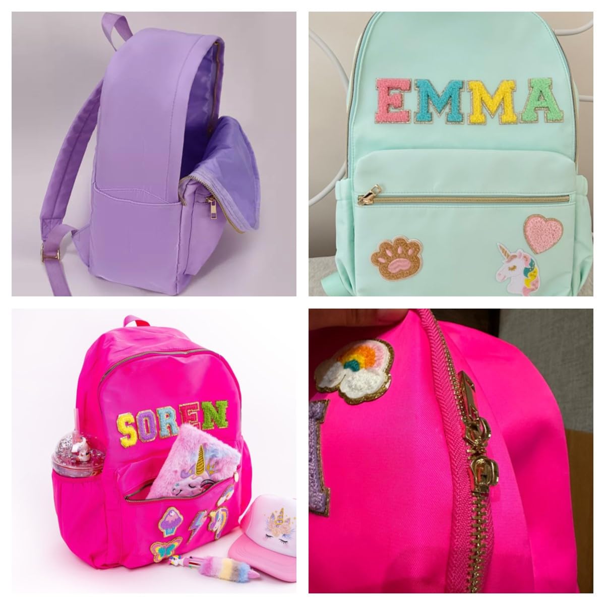 Personalized Backpack Lunch Bag for Kids - Custom Name Patch Nylon School Backpack for Boys & Girls - Perfect for Back to School, Birthday Gifts & Christmas Presents - Ideal for Daily Use, Travel & Outdoor Activities