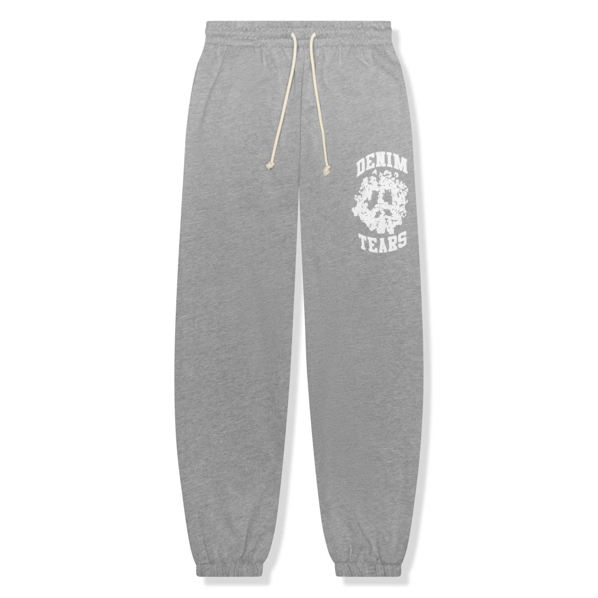 Denim Tears University Grey Sweatpants for Men - Comfortable Cotton Joggers with Adjustable Drawstring | Perfect for Casual Wear, Gym, and Lounge