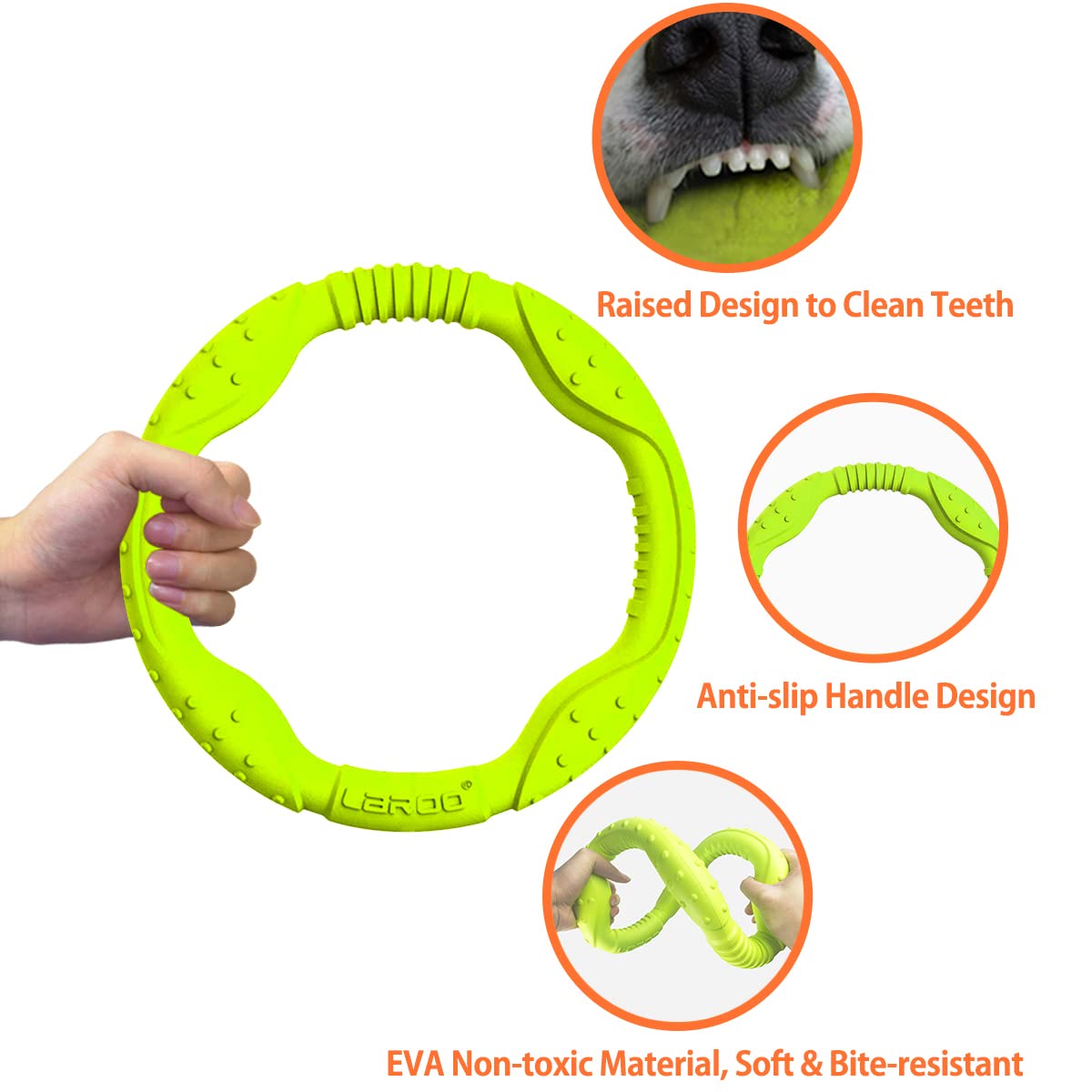 LaRoo Durable Floating Flying Dog Disc Toy - Outdoor Fetch & Chew Toy for Medium & Large Dogs - Summer Training & Play - Large Green (30cm) - Perfect for Beach, Park & Backyard Fun