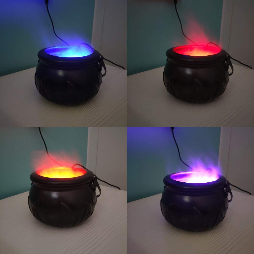 Halloween Witch LED Light with Ultrasonic Mist Maker - Indoor Halloween Decor, Mini Fogger for Home, Party, Pond & Fountain Mist Maker - Spooky Ambiance for Halloween Parties & Home Decor