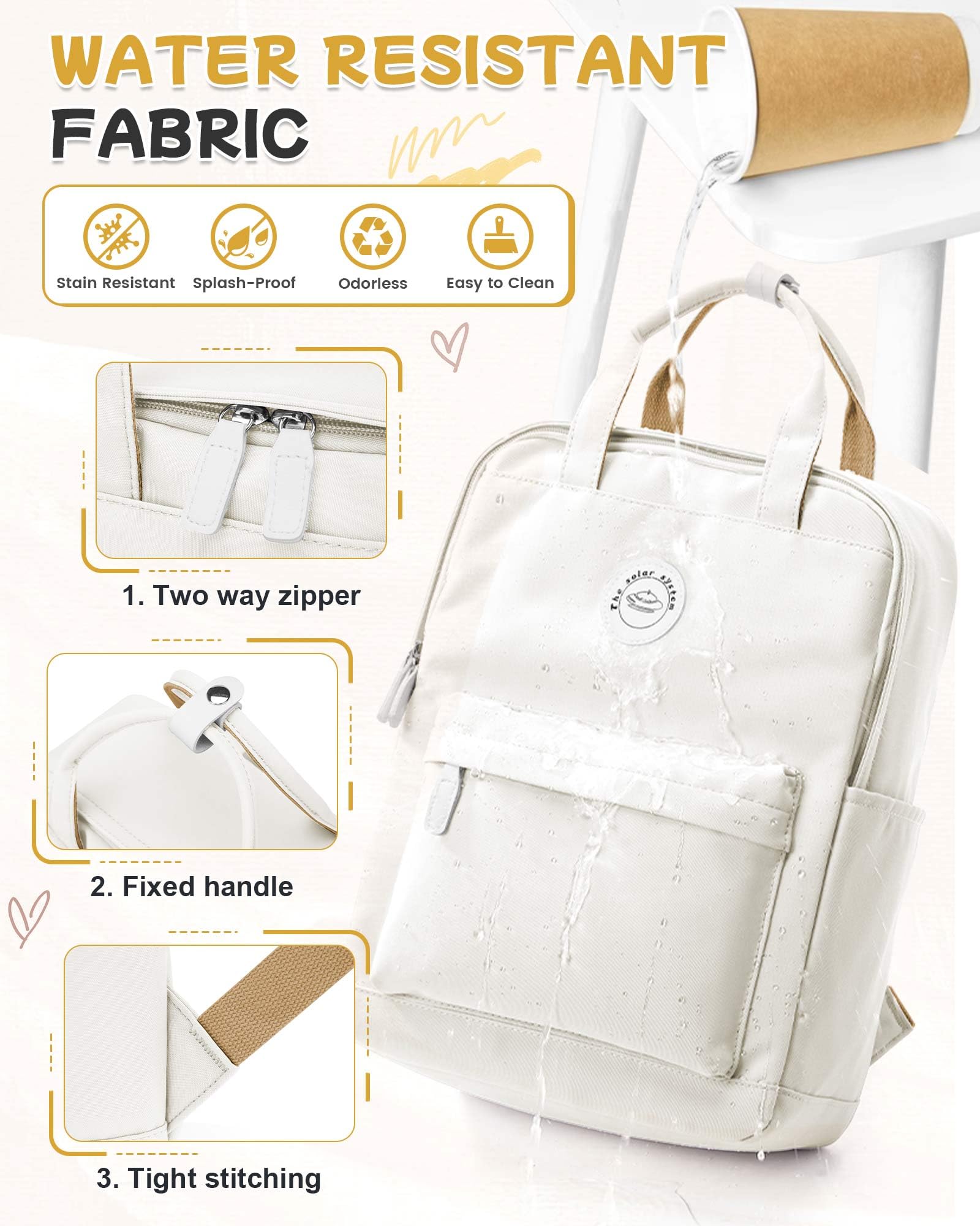 BJLFS Waterproof School Backpack for Girls & Boys - Lightweight Laptop Backpack for College Students, Women & Men - Durable Travel Rucksack & Casual Daypack - Perfect for School, Work, Travel & Outdoor Activities
