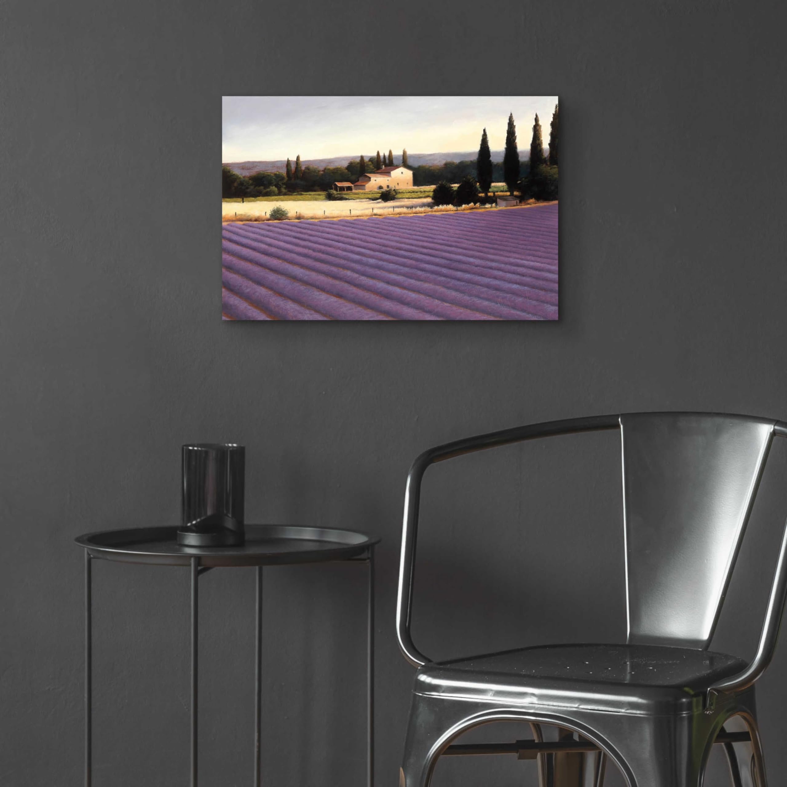 Lavender Fields II Acrylic Glass Wall Art by James Wiens - 24x16 Inches Modern Home Decor for Living Room, Bedroom & Office