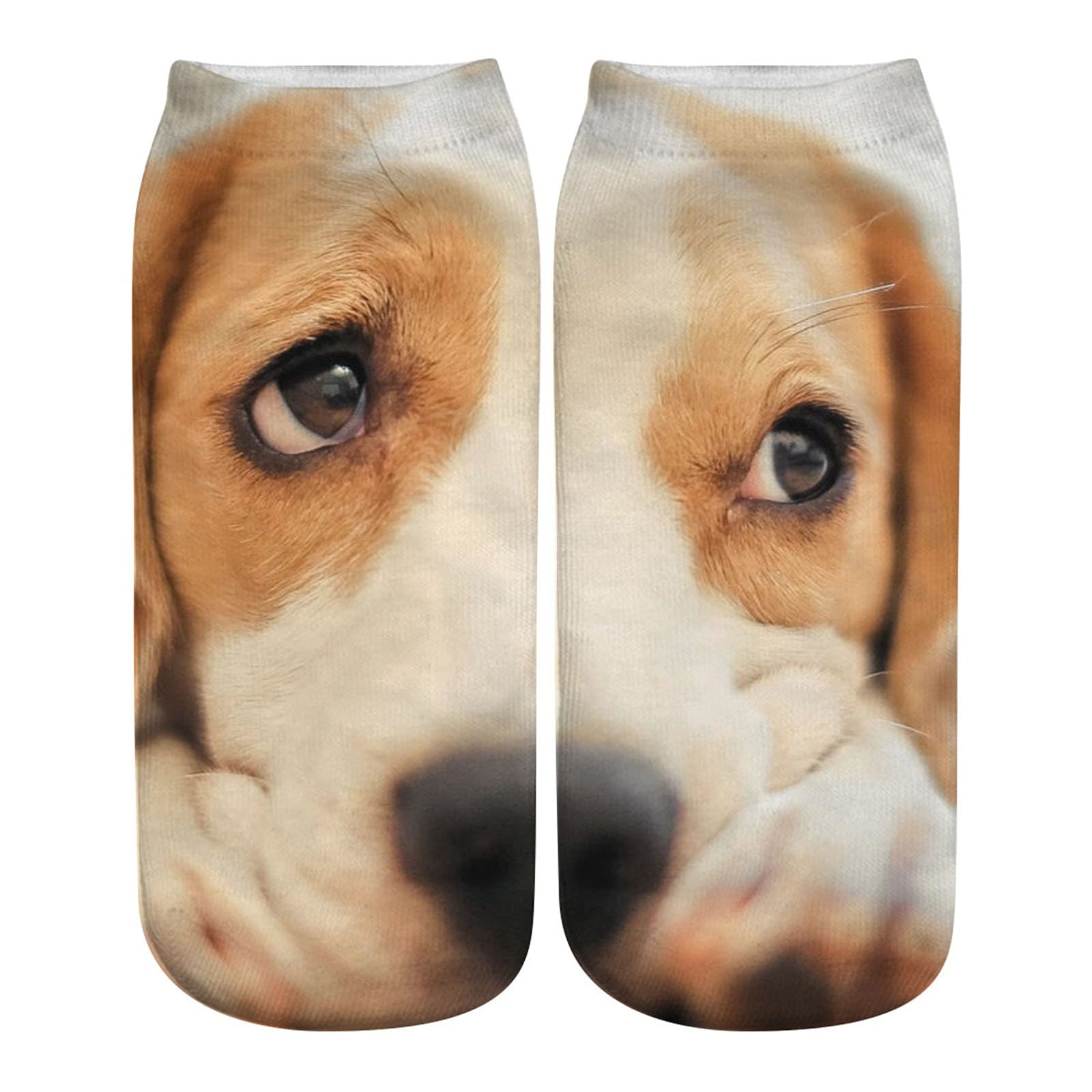 GXLONG Women's Funny 3D Puppy Dog Printed Ankle Socks - Cute Animal Graphic Novelty Low Cut Socks for Girls & Teens - Perfect for Casual Wear, Gifts, and Dog Lovers