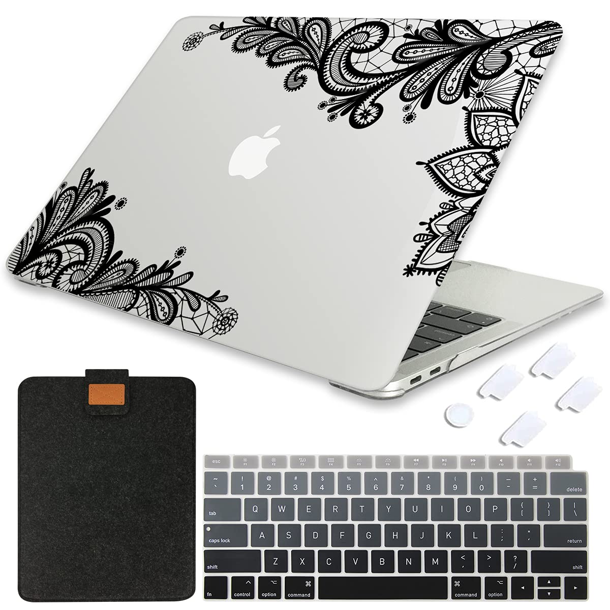 MAITTAO MacBook Air 13 Inch Hard Case Cover 2020-2018 Models (A1932/A2179/A2337/M1) - Durable Protective Shell with Keyboard Cover & Laptop Sleeve for 13.3