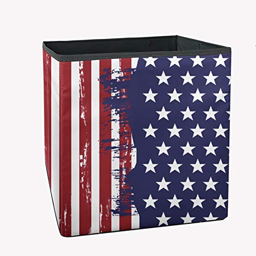 American Flag Star and Stripes Kids Storage Organizer - Durable Collapsible Toy Chest for Toddlers & Baby Clothes - Perfect for Nursery, Playroom & Home Organization