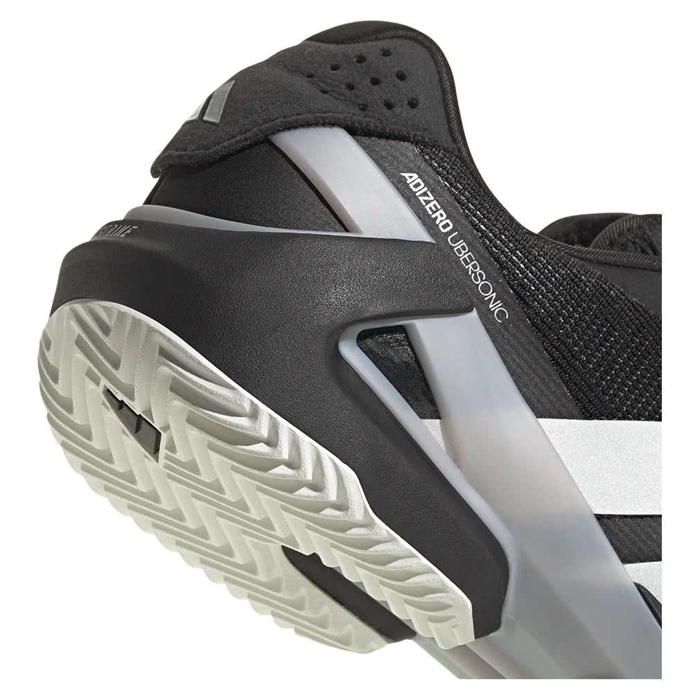 Men's adidas adizero Ubersonic 5 Clay Court Tennis Shoes - Core Black/Zero Metallic | Lightweight Performance for Clay Court Play & Training