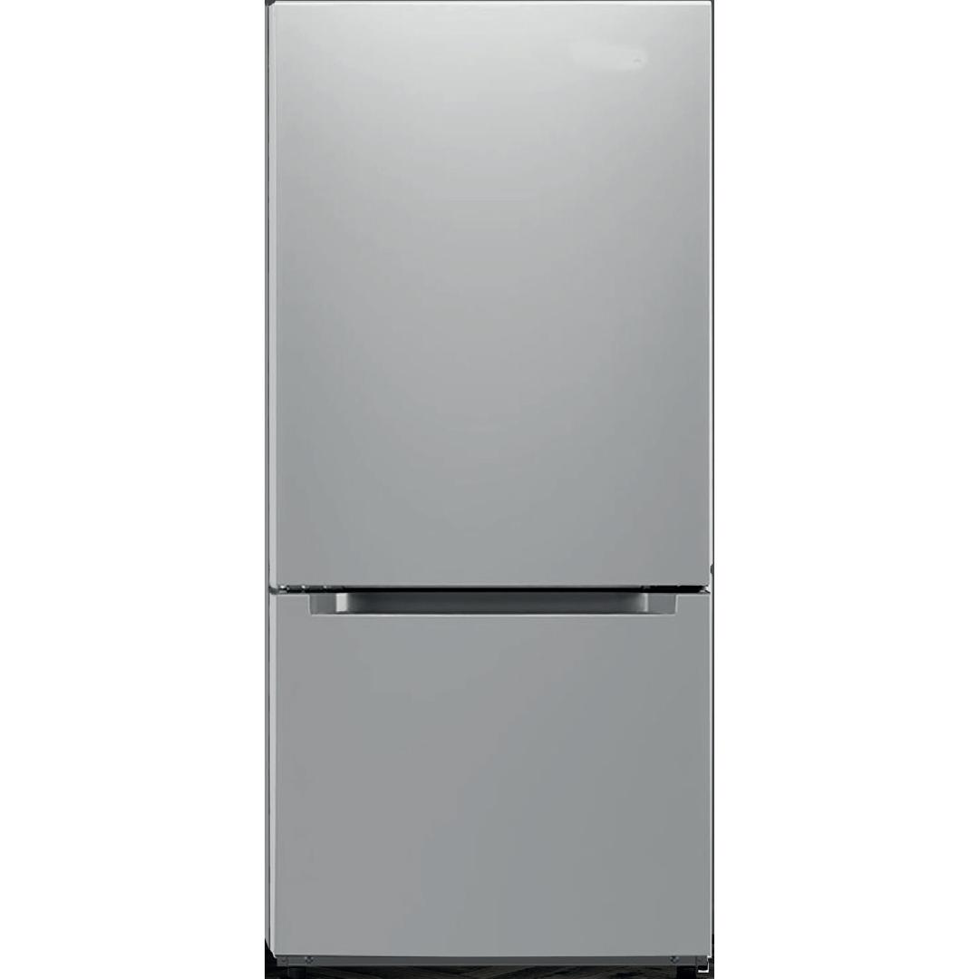 AVIVA 30-Inch 18.7 cu.ft Freestanding Bottom Freezer Refrigerator with LED Lighting - Energy Efficient Stainless Steel Kitchen Appliance for Home, Apartment & Office Use