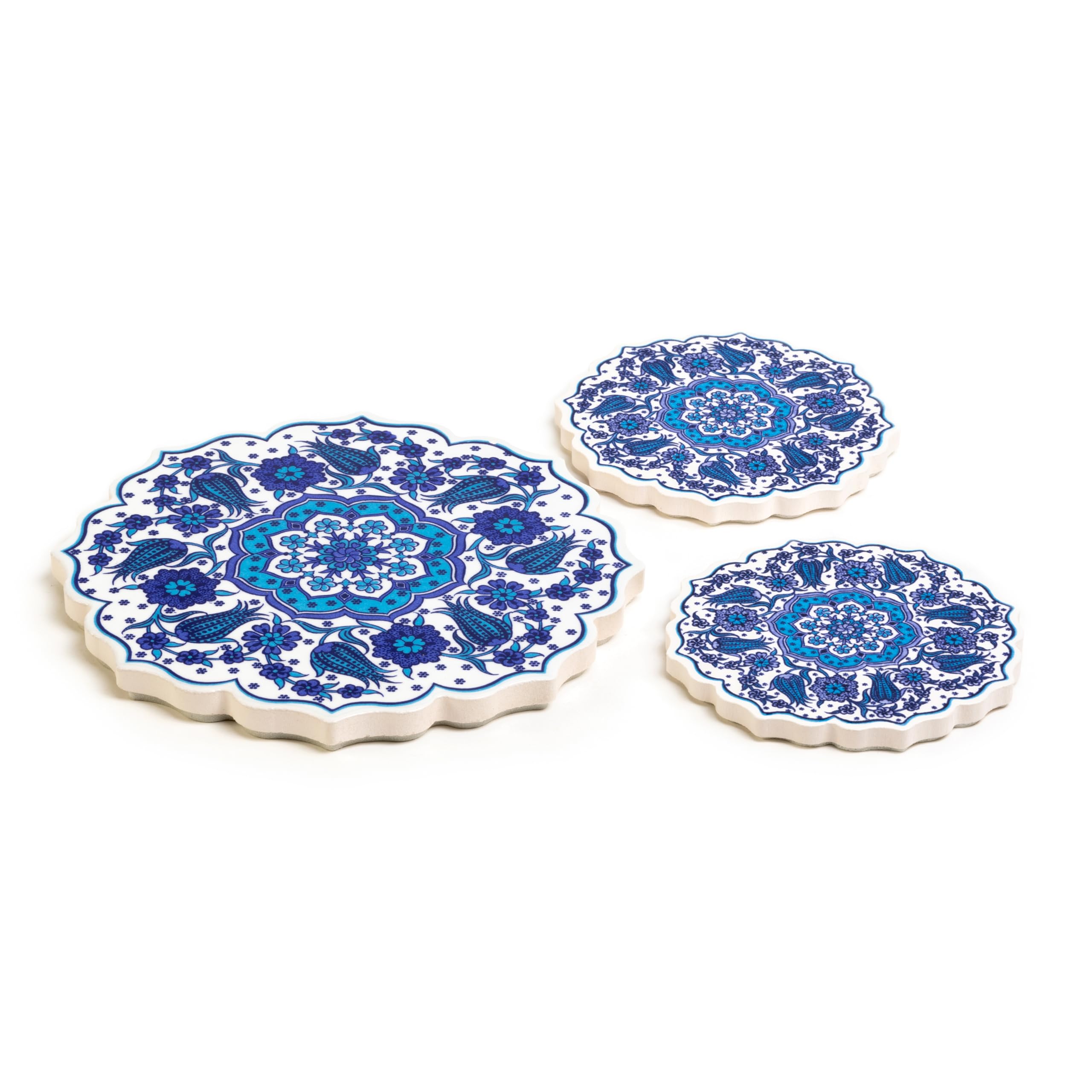 Decorative Heat Resistant Trivet Set for Hot Pots, Pans & Dishes - Scratch Proof Oven Trivets & Coasters for Kitchen & Dining - Perfect Housewarming Gift for Cooking & Serving Hot Meals