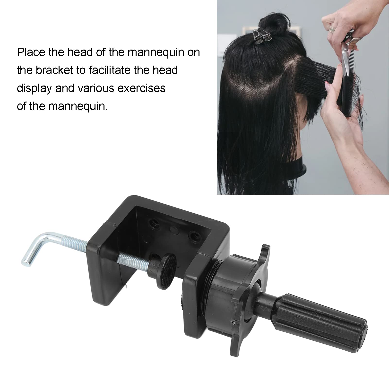 Adjustable Wig Mannequin Head Stand with Training Clamp - Lightweight & Sturdy for Barber Shops, Beauty Salons, Cosmetology Training & Home Hairstyling Practice