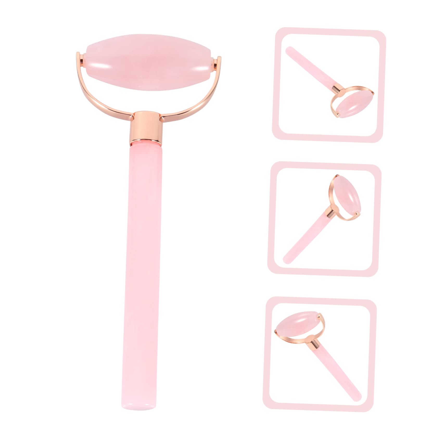 FOMIYES Pink Crystal Jade Massage Stick & Rose Quartz Face Roller - Gua Sha Skin Care Tool for Face, Body & Eye Massage - Reduce Wrinkles & Puffiness, Improve Skin Tone & Relaxation - Perfect for Home Spa & Self-Care Routine