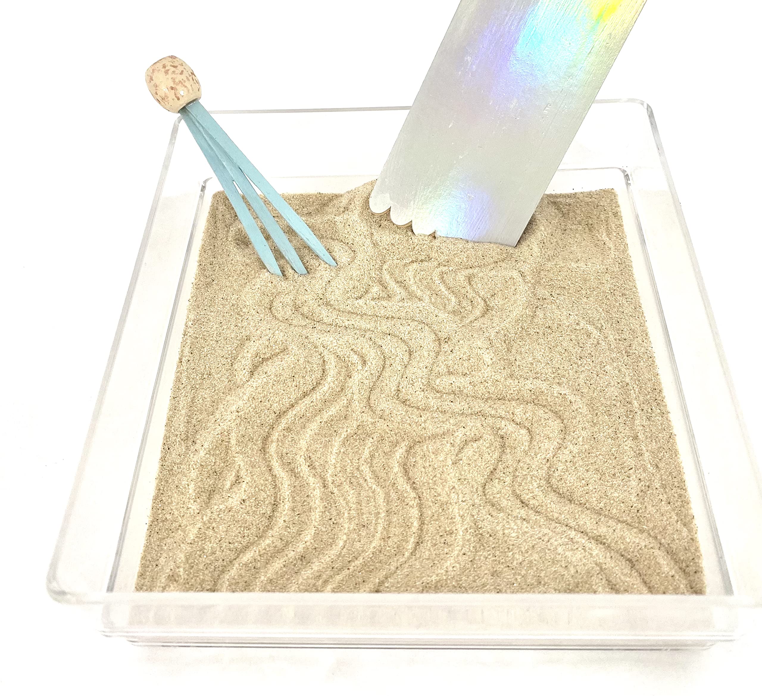 Instant Beach Vacation Desktop Terrarium Sandbox - Mini Zen Garden for Office Desk, Stress Relief Decor & Creative Gift Idea for Adults