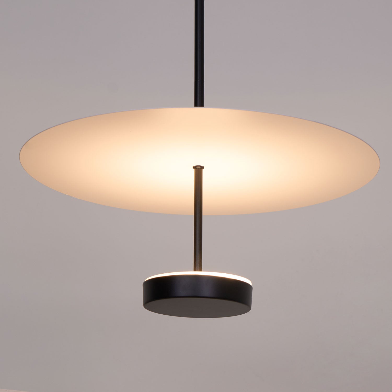 Modern Flat Pendant Light Fixture - Sleek Minimalist Ceiling Lamp for Kitchen Island, Dining Room & Bedroom Lighting - Energy Efficient LED Hanging Light with Adjustable Cord