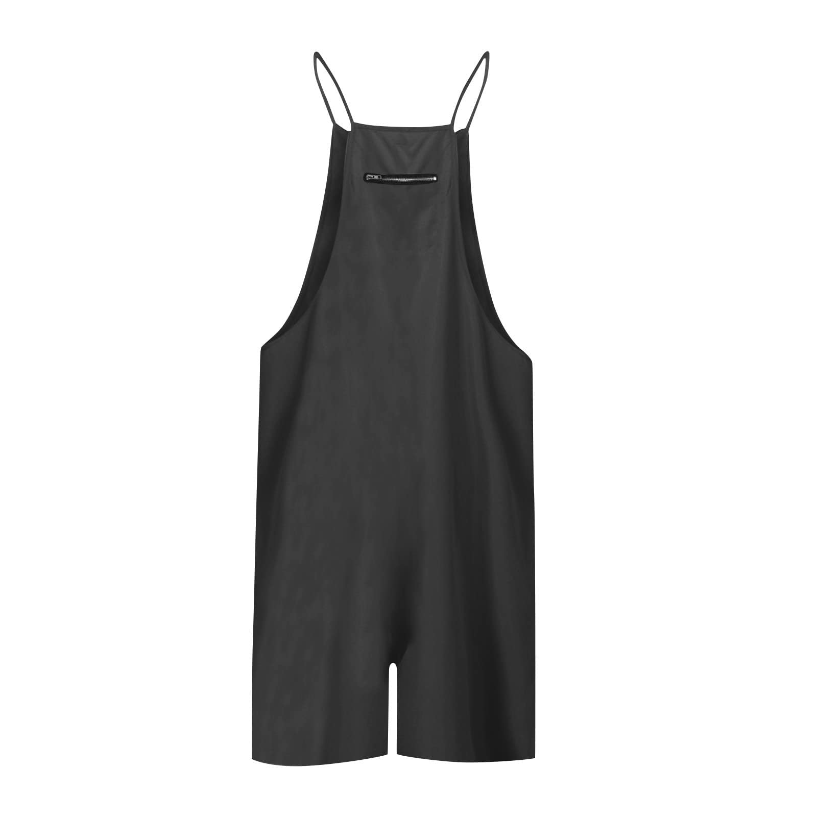 BTDECLAR Women's Sleeveless Summer Romper - Casual Loose Fit Spaghetti Strap Jumpsuit with Pockets | Perfect for Beach Outings, Music Festivals & Summer Vacations