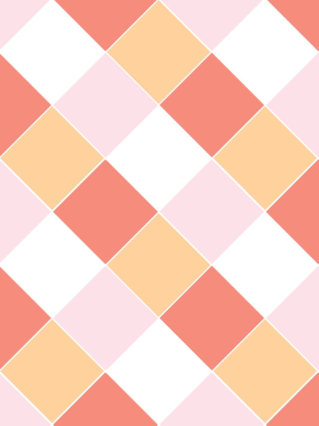 Fisher Price™ Peach Diamonds Wallpaper - Elegant Self-Adhesive Peel and Stick Wallpaper for Nursery, Kids Room & Home Decor - Easy to Install & Remove