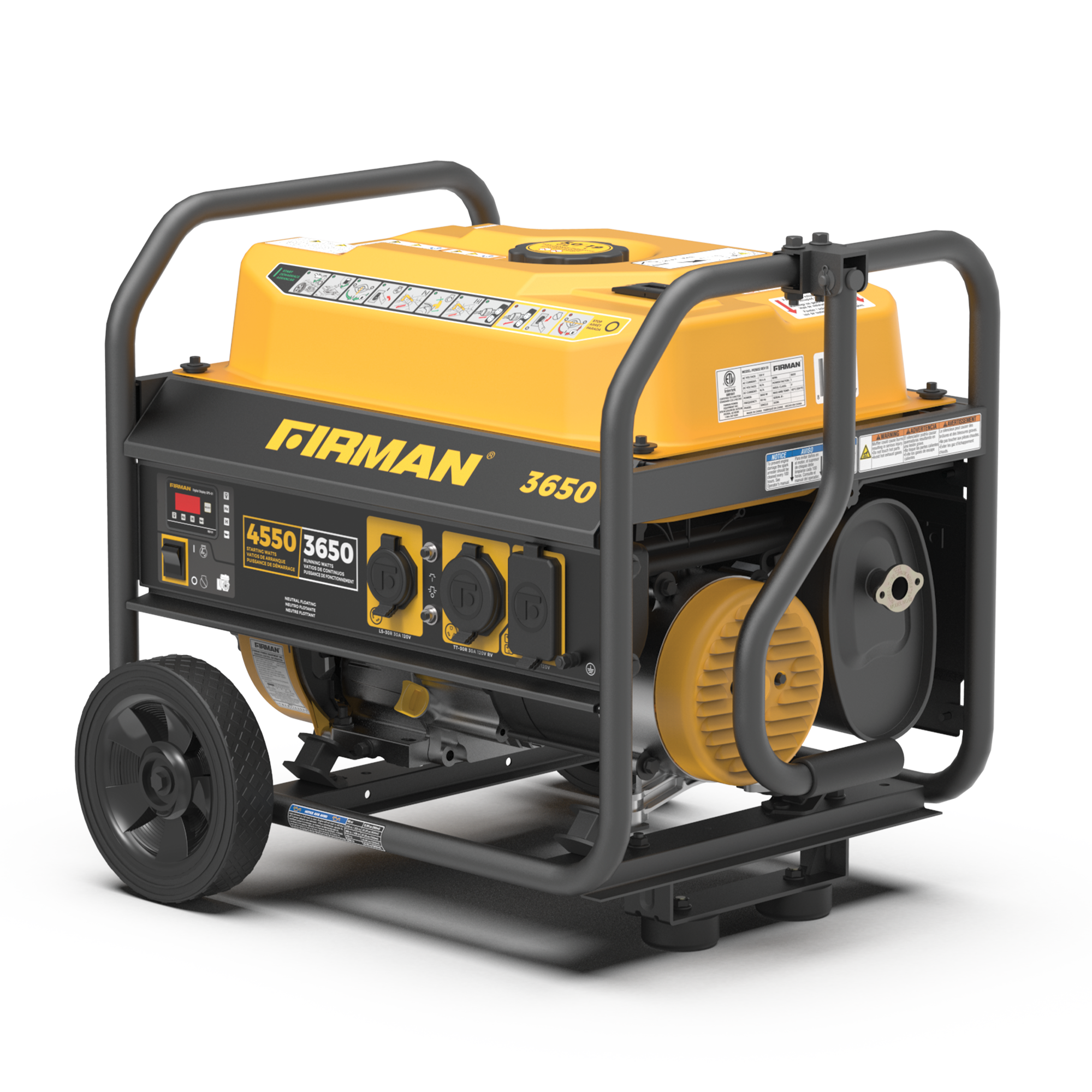 4550W Portable Gas Generator with Recoil Start - 120V Power Supply for Camping, Emergencies & Outdoor Activities