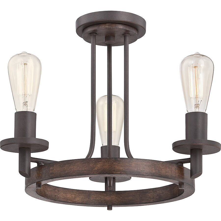 Tavern Semi Flush Mount Ceiling Light Fixture - Vintage Industrial Pendant Lighting for Kitchen, Dining Room & Bar - Matte Black Finish (10 Available) - Perfect for Farmhouse, Loft & Restaurant Decor