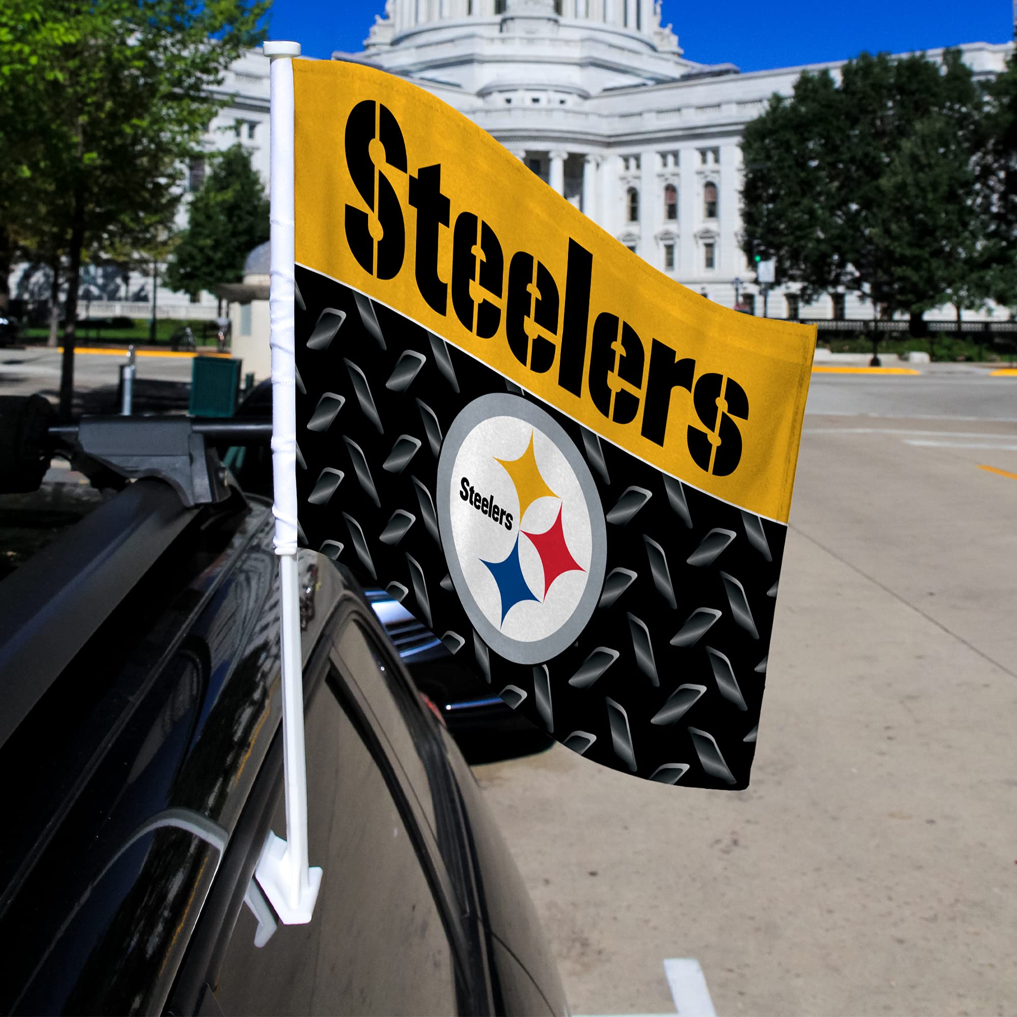 NFL Car Flag Double Sided - Officially Licensed Team Logo - Durable Polyester Car Accessory for Game Day, Tailgating & Road Trips
