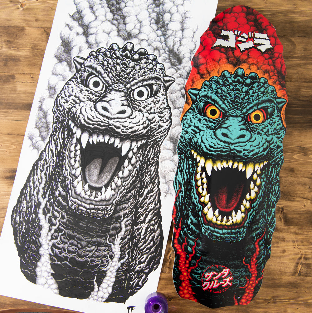 11 Godzilla Destroyer Santa Cruz Skateboard Deck - Premium 7-Ply Maple Wood Skateboard for Street & Park Riding - Perfect for Skaters & Collectors