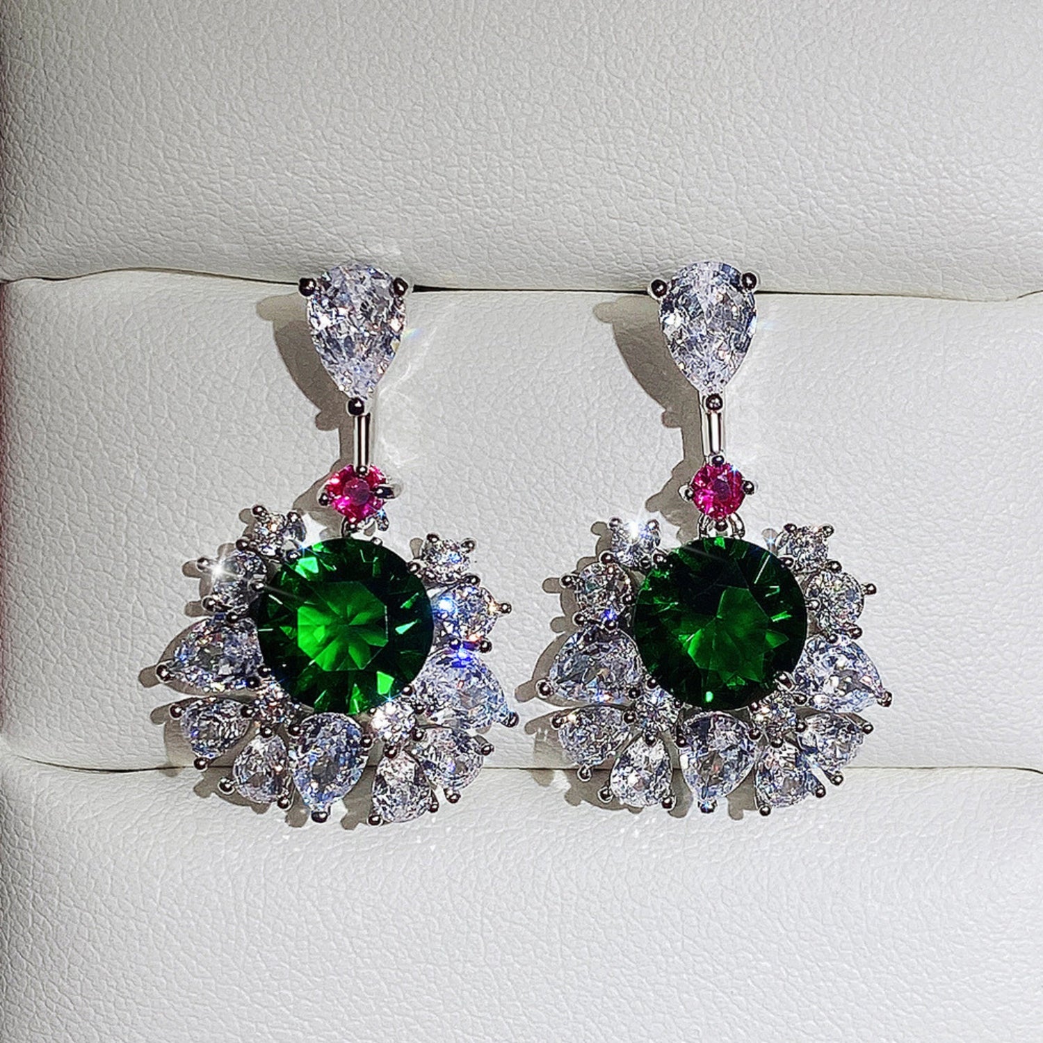 Sparkling Rhinestone Drop Dangle Earrings for Women - Long Colorful Crystal Teardrop Chandelier Earrings | Wedding, Prom, Pageant & Evening Party Jewelry Accessories