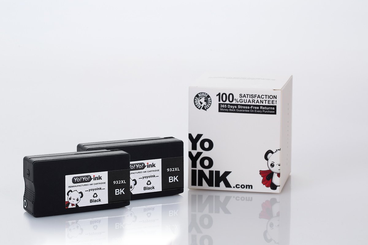 YoYoink Remanufactured HP 932XL/932 XL Printer Ink Cartridges (2 Black) - High Yield Replacement for Officejet 6600, 6700 Printers | Perfect for Home & Office Printing Needs