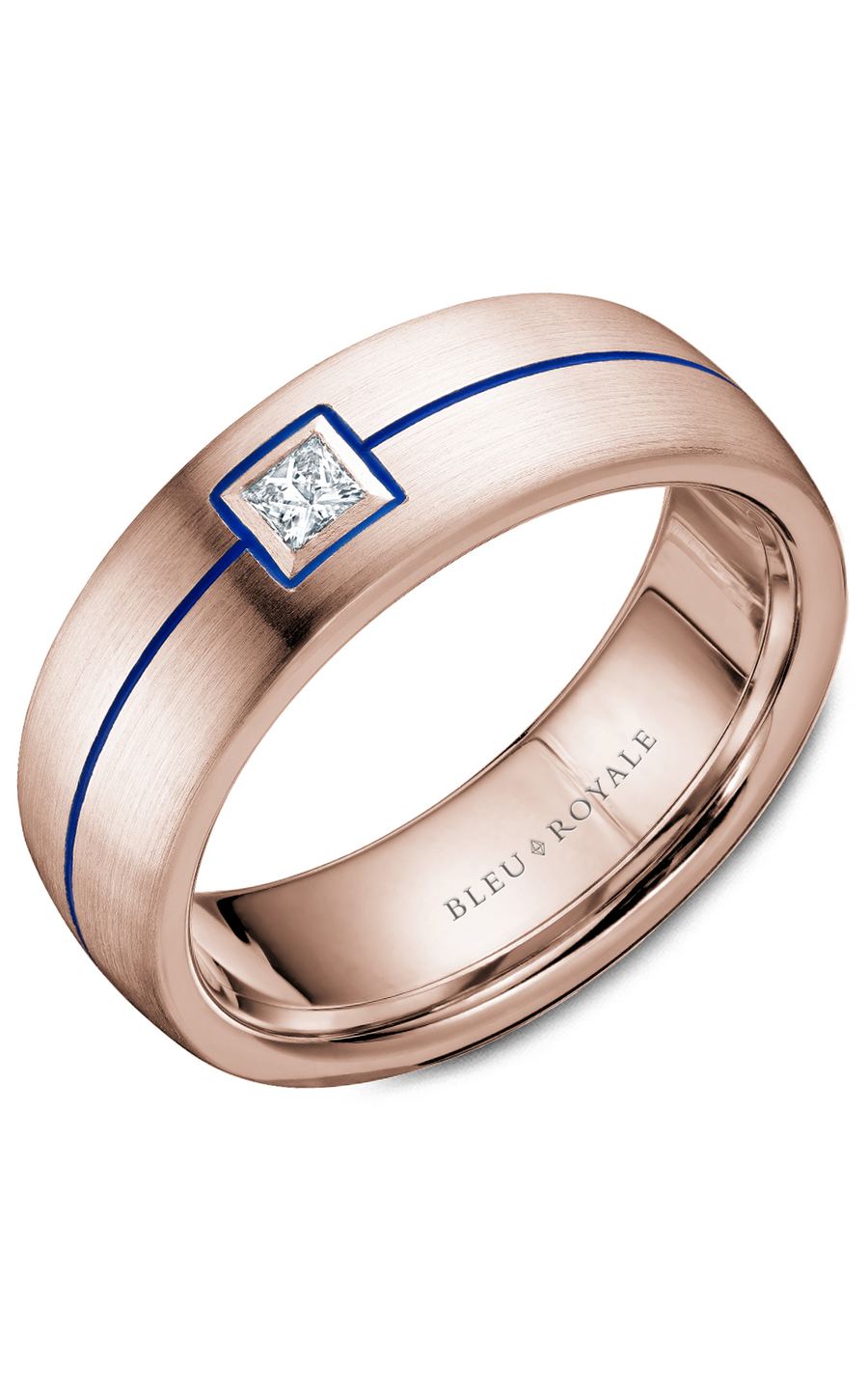 Bleu Royale Men's Wedding Band RYL 027RD75 - 14K Rose Gold Plated Tungsten Ring for Grooms, Engagement & Anniversary Gifts - Perfect for Formal Events & Special Occasions