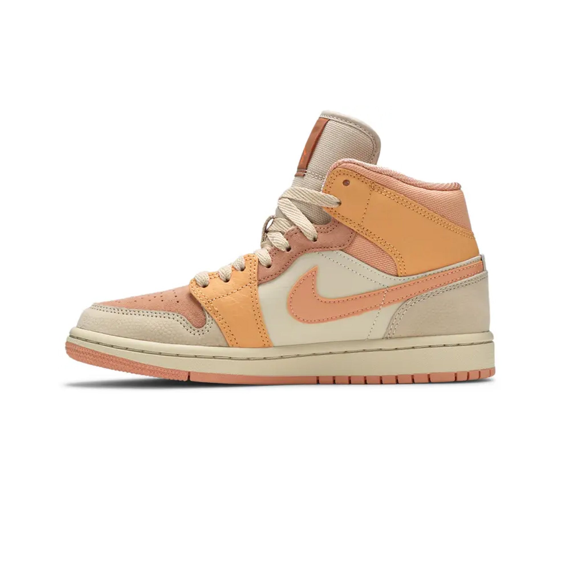 Air Jordan 1 Mid 'Apricot Orange' Women's Basketball Shoes - Retro High-Top Sneakers for Casual Wear & Street Fashion