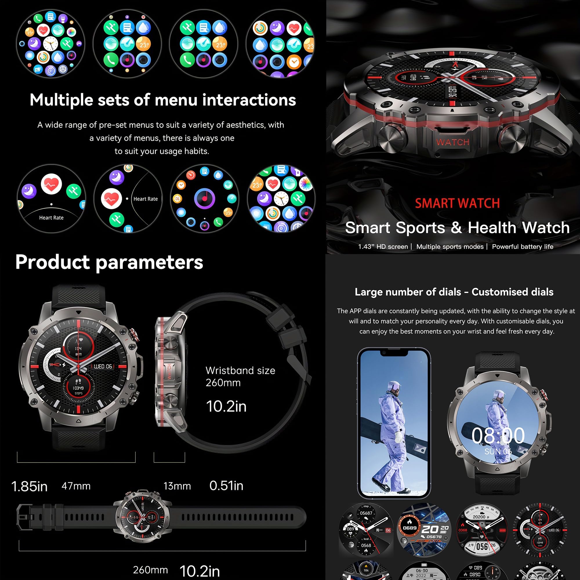Smart Watches for Men with Answer/Make Call, 1.43