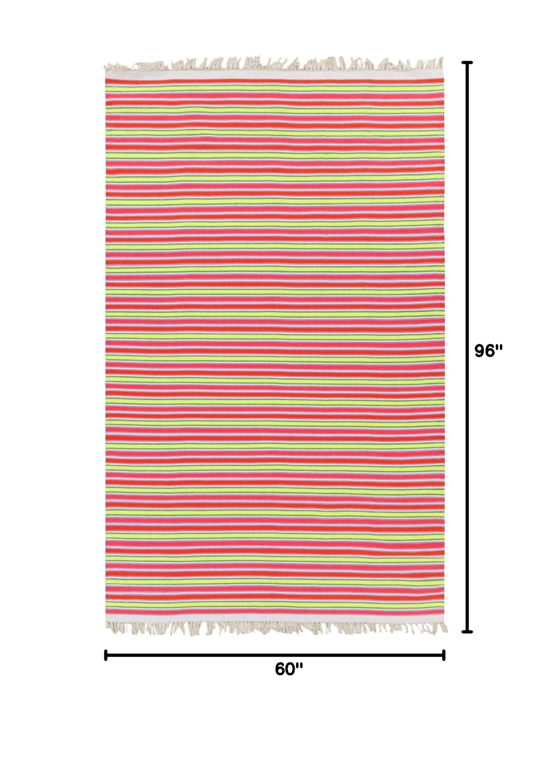 Mark&Day 5x8 Triana Modern Hot Pink Area Rug - Soft Pink Orange Ivory Carpet for Living Room, Bedroom, Kitchen - Non-Slip Floor Mat for Home Decor & Office (5' x 8') | Perfect for Boho Chic Style & Cozy Spaces