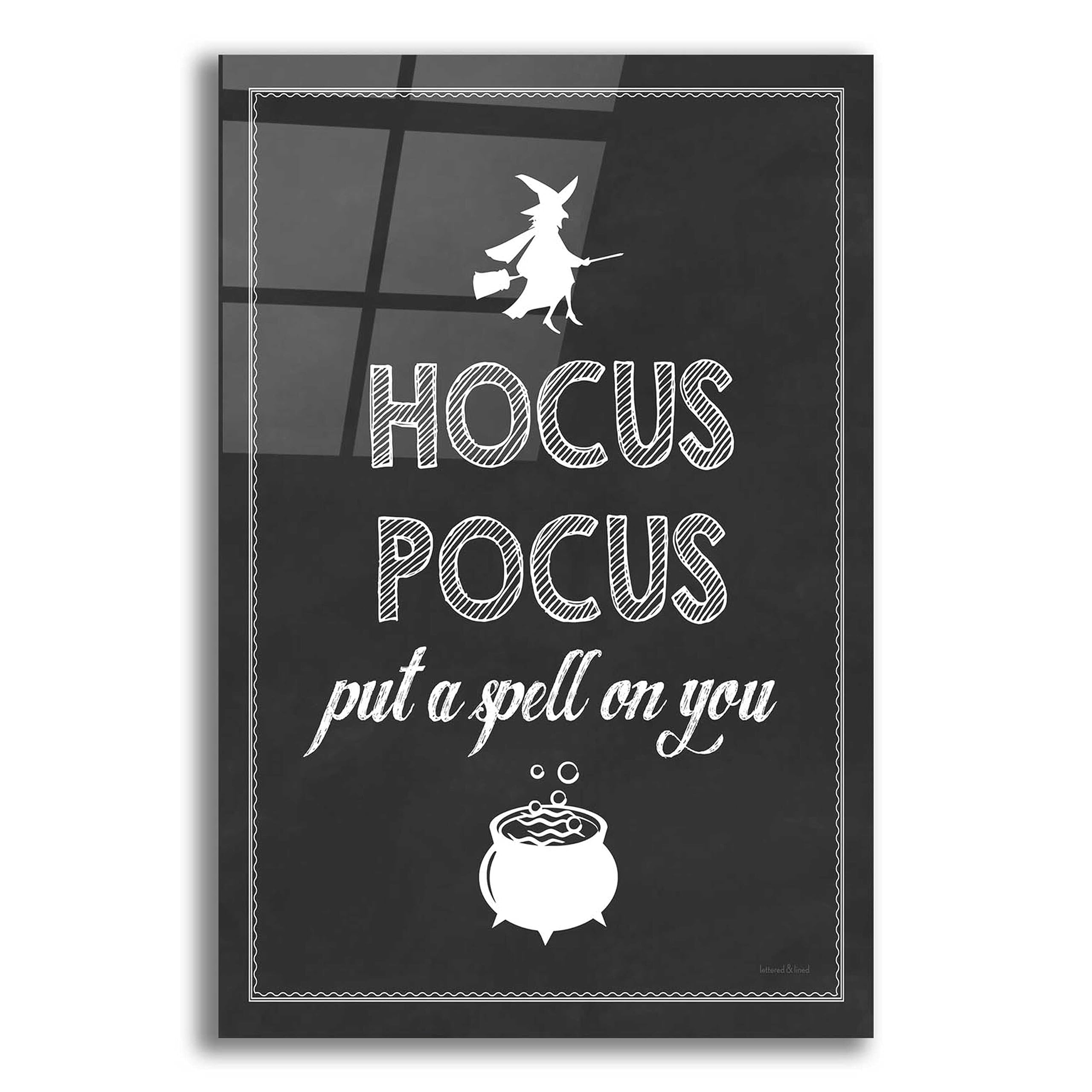 Letter & Lined 'Put A Spell On You' Acrylic Glass Wall Art - 16x24 Inches Modern Home Decor for Living Room, Bedroom & Office