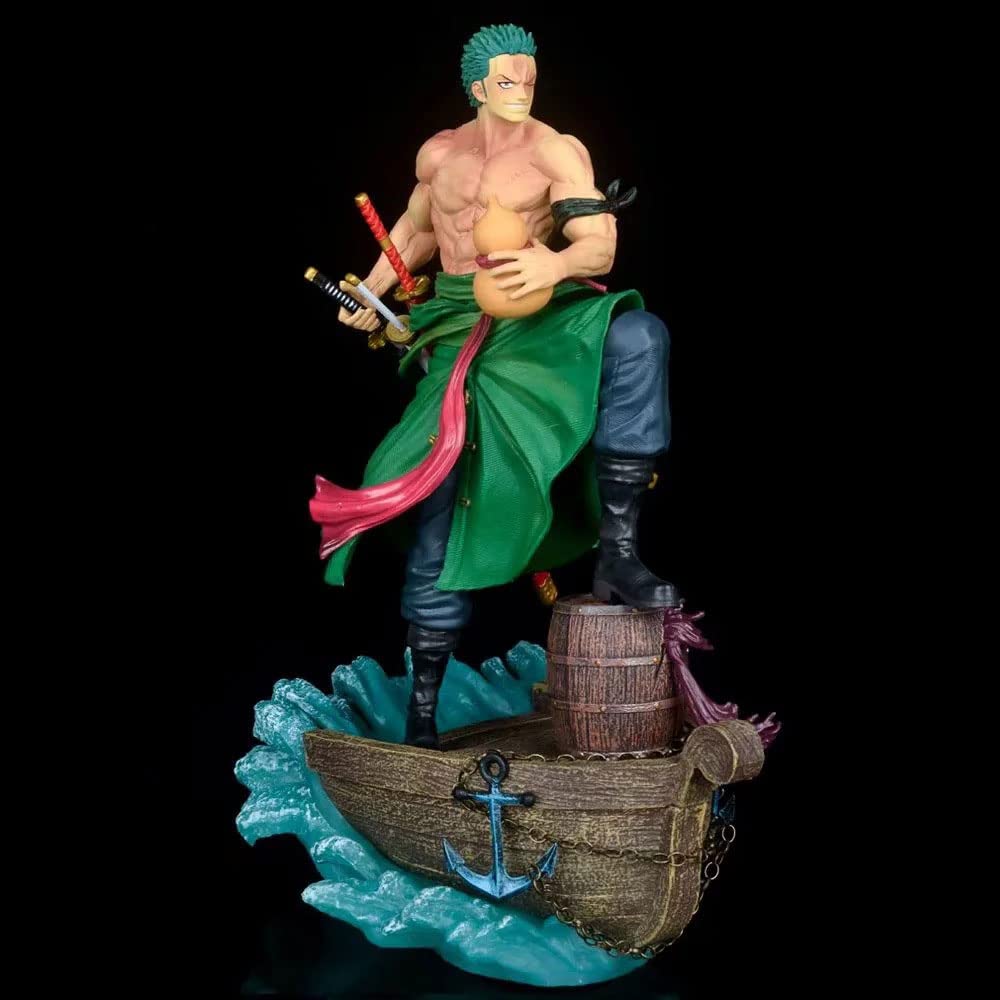 Premium Roronoa Zoro Anime Figure - 37cm One Piece Action Figure, PVC Collectible Desktop Ornament for Fans | Perfect Gift for Anime Lovers & Home/Office Decoration