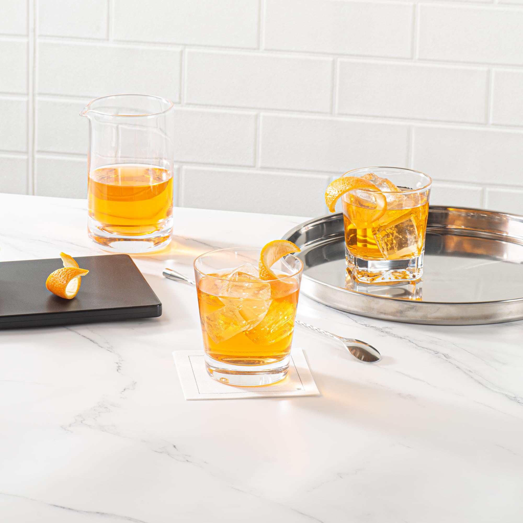 Restaurantware Moda Nude 13oz Crystal Old Fashioned Glasses Set of 12 - Heavy Base, Laser-Cut Rim, Fine-Blown Crystal Whiskey Glasses | Dishwasher-Safe Lowball Glasses for Scotch, Bourbon & Cocktails | Perfect for Home Bars, Dinner Parties & Gifts
