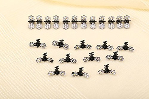 BIG BOX 12pcs Silver Hair Claw Clips - Mini Flower Hair Accessories for Women, Mix Colors | Perfect for Updos, Ponytails & Everyday Hairstyles