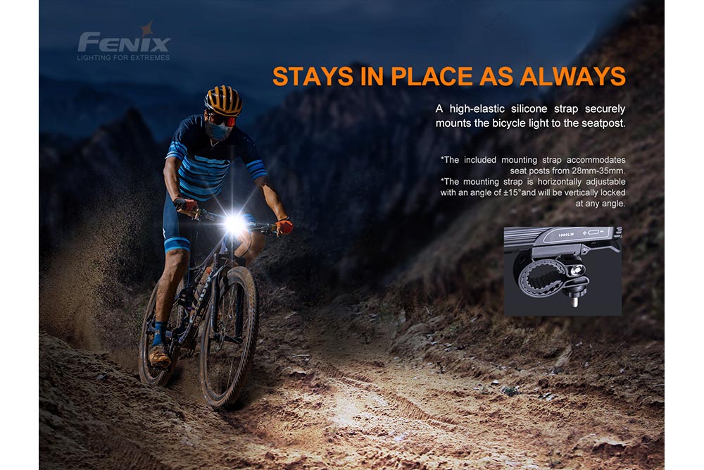 Fenix BC26R 1600 Lumen USB-C Rechargeable Bike Light with BC05R V2 Free Gift - Perfect for Night Cycling, Mountain Biking & Commuting
