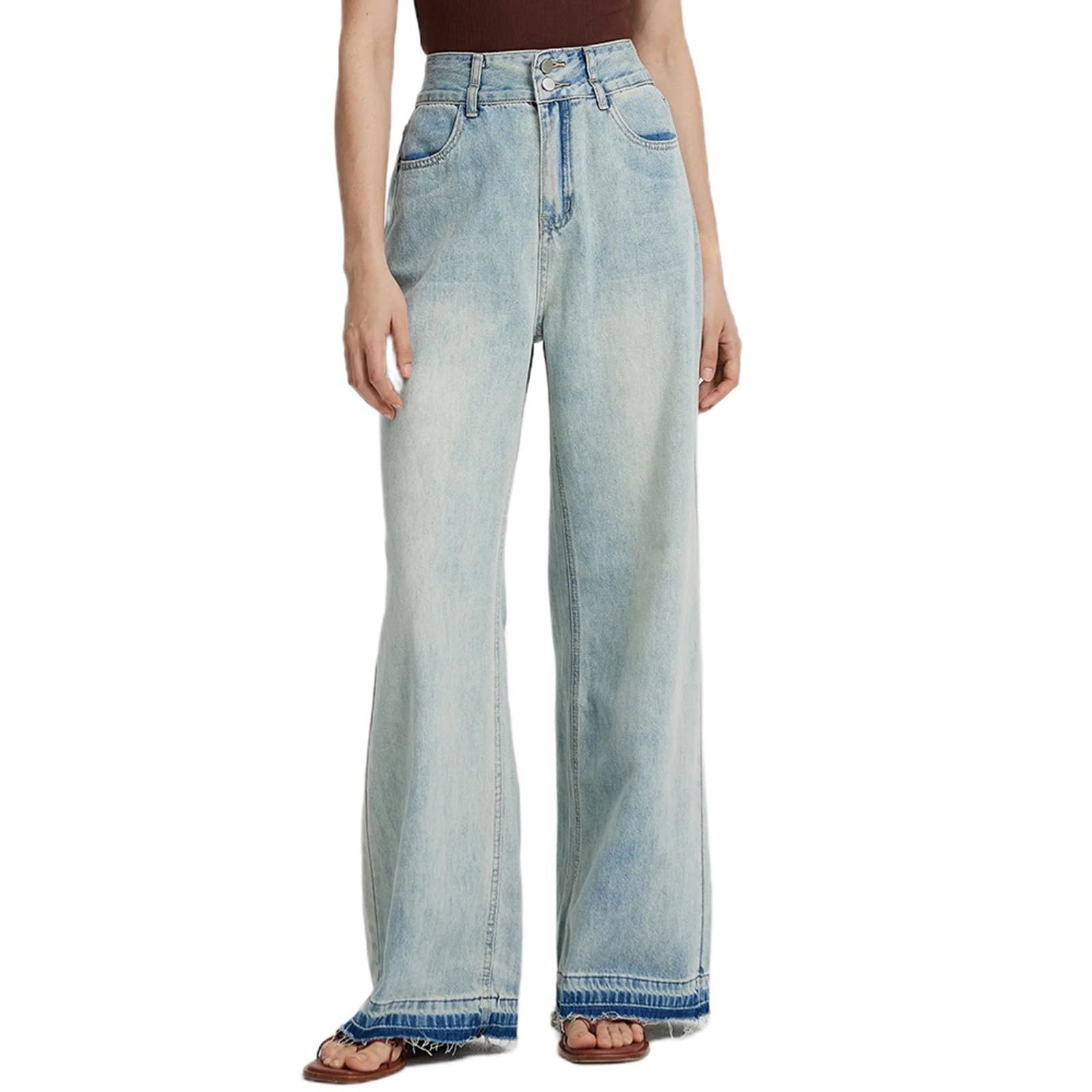 Women's High Waisted Straight Leg Jeans - Stretchy Denim Pants with Pockets for Petite/Regular/Tall Sizes | Comfortable Casual Wear for Work, Dating & Everyday Outfits