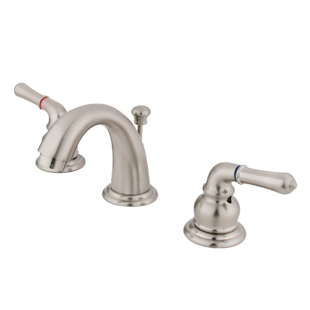 Kingston Brass GKB911 Magellan Widespread Bathroom Faucet - Modern 8 Inch Centerset Bath Sink Faucet with High Arc Spout, Lever Handles - Perfect for Bathroom Vanity, Guest Bath, or Powder Room