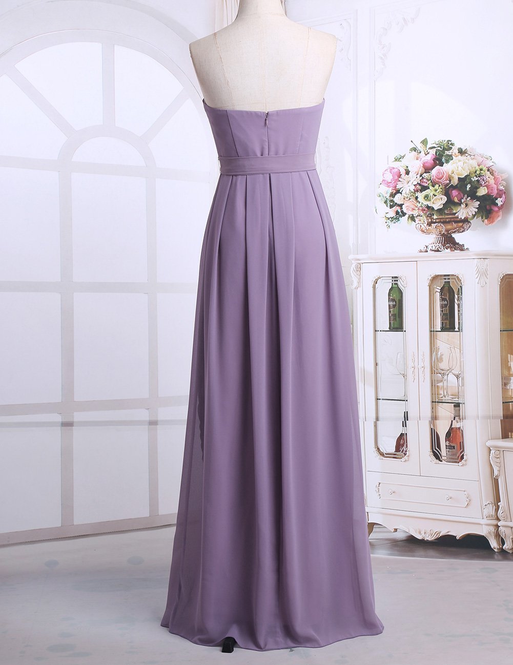 iiniim Women's Strapless Pleated Chiffon Bridesmaid Dress - Elegant Formal Prom Long Evening Gown for Weddings, Parties & Special Occasions
