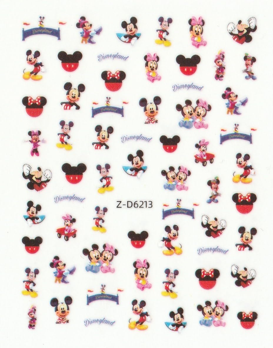 3D Self-Adhesive Nail Art Stickers - Mickey Mouse Design D6213 | Easy DIY Nail Decals for Women | Perfect for Parties, Weddings & Everyday Wear