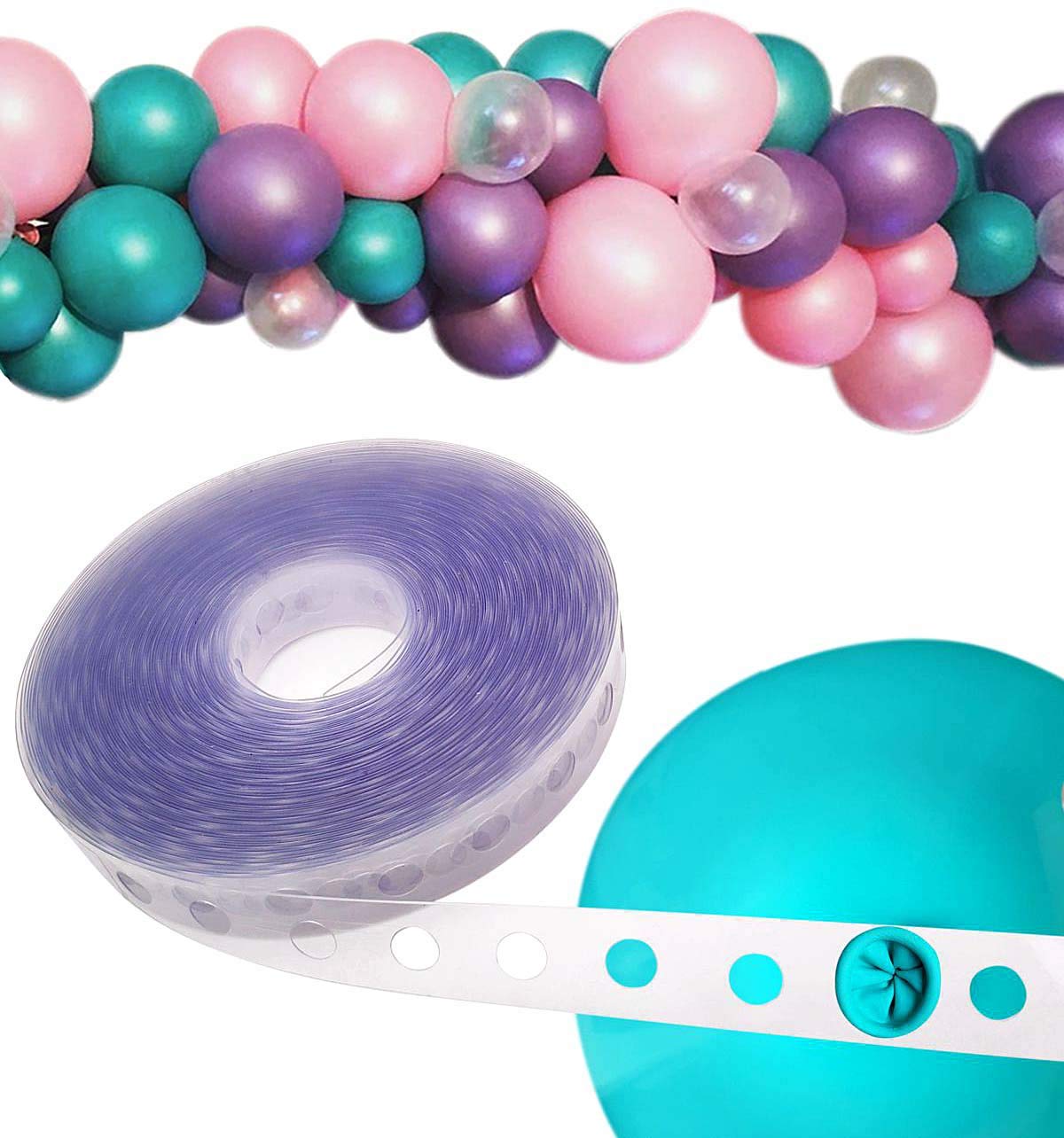 50Ft Balloon Strip Tape for Arch, Garland & Steamer - DIY Party Decorations for Birthday, Wedding, Baby Shower & Events (Perfect for Ceiling, Wall & Outdoor Decor)