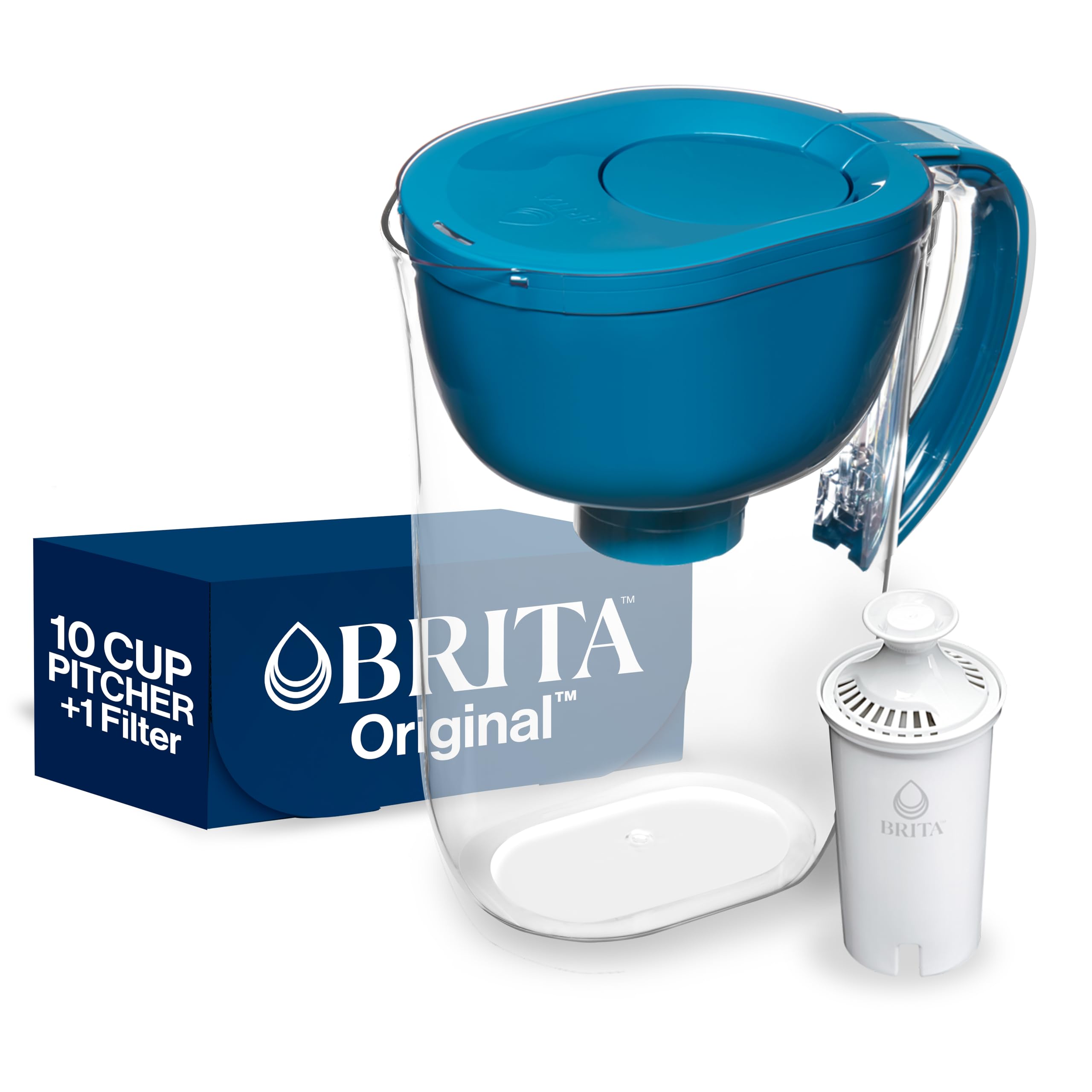 Brita 10-Cup Large Water Filter Pitcher with SmartLight Indicator | BPA-Free Standard Filter (Lasts 2 Months) | Teal | Purifies Tap & Drinking Water | Perfect for Home, Office & Kitchen Use